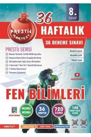 Nartest Yayınevi 8. Sınıf 36 Haftalık Fen Bilimleri Denemeleri