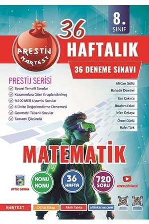 Nartest Yayınevi 8. Sınıf 36 Haftalık Matematik Denemeleri