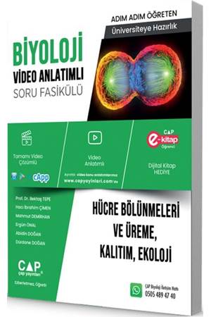 Çap Yayınları Üniversiteye Hazırlık Biyoloji Hücre Bölünmeleri ve Üreme Kalıtım Ekoloji Soru Fasikülü