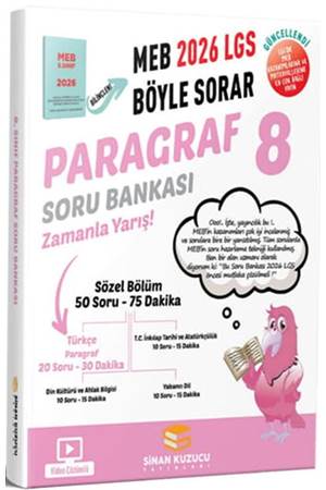 Sinan Kuzucu 2026 8. Sınıf LGS Paragraf MEB Böyle Sorar Soru Bankası