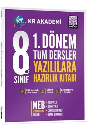 KR Akademi 8. Sınıf 1. Dönem Tüm Dersler Yazılılara Hazırlık Kitabı