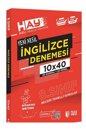 8. Sınıf İngilizce HAY Branş Deneme Teas Press