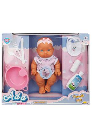 SUN-SABC-DZM-BEBEK SET ADA YEMEK SETİ SAÇSIZ SESLİ GÜLEN AKS.23CM.2A.BYK.