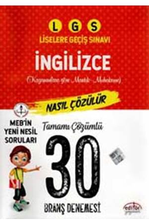 LGS İngilizce Tamamı Çözümlü 30 Branş Denemesi