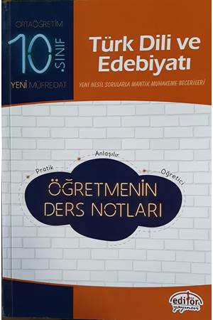 Editör 10. Sınıf Türk Dili ve Edebiyatı Öğretmenin Ders Notları