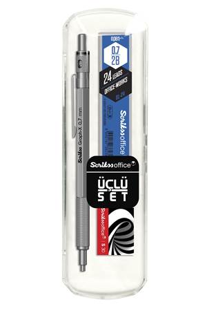 GRAPH-X 3'LÜ SET 0.7 MM KURŞUN GRİ