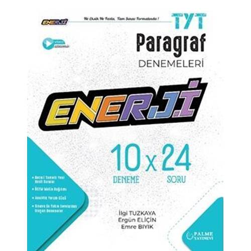 PALME ENERJİ YKS TYT PARAGRAF 10 X 24 DENEMELERİ