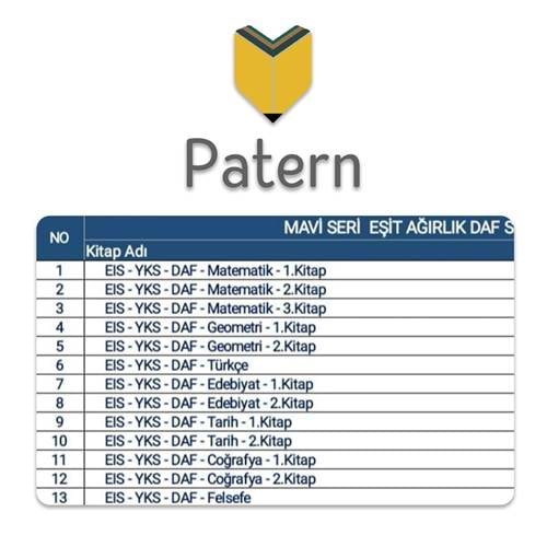 Bahçeşehir Patern Eğitim Kurumu 12. Eşit Ağırlık Set