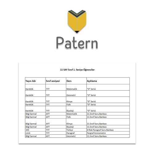 PATERN 11.SINIF SAYISAL 1.SEVİYE SET