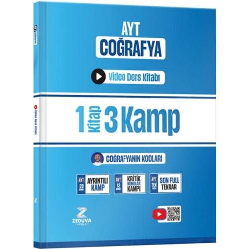 Zeduva Yayınları Coğrafyanın Kodları AYT Coğrafya 1 Kitap 3 Kamp Video Ders Kitabı
