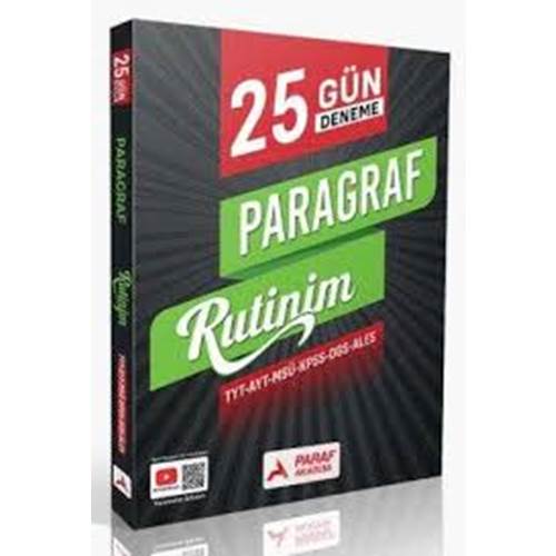 Paraf Akademi TYT 25 Günde Rutin Paragraf Branş Denemeleri