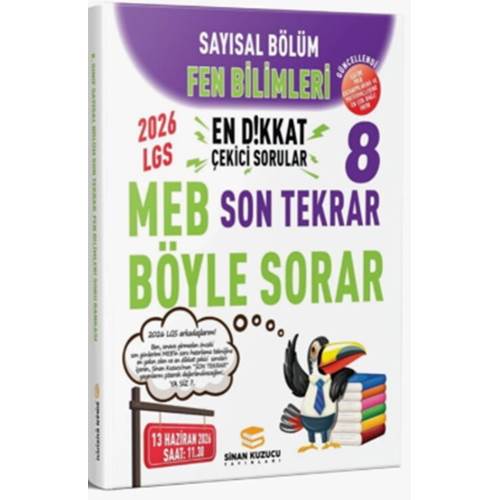 Sinan Kuzucu Yayınları 2026 Lgs Son Tekrar 8'li Genel Değerlendirme Sınavı Seti Sayısal