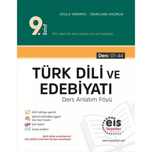 Eis Yayınları 9. Sınıf Türk Dili ve Edebiyatı DAF Ders Anlatım Föyü