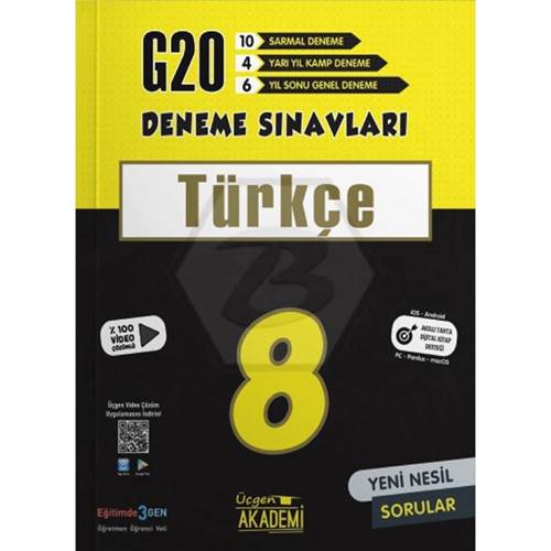 Üçgen Yayıncılık LGS 8. Sınıf Türkçe 20`li Deneme Sınavı