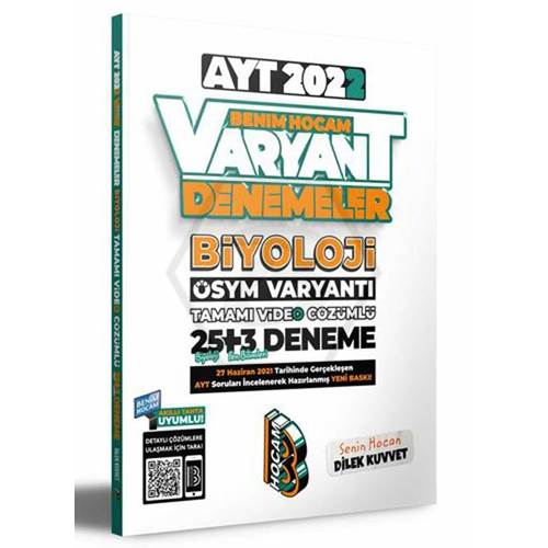 Benim Hocam Yayınları 2022 AYT Biyoloji Tamamı Video Çözümlü 25+3 Deneme Sınavı
