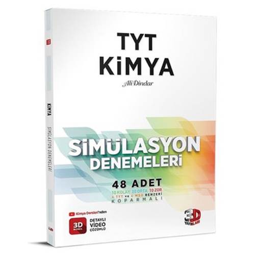 3D Yayınları TYT Simülasyon 48 li Kimya Denemeleri Tamamı Video Çözümlü