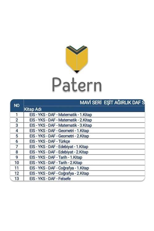 Bahçeşehir Patern Eğitim Kurumu 12. Eşit Ağırlık Set