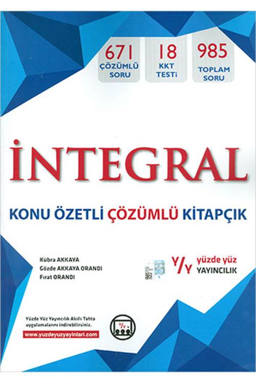 Yüzde Yüz Matematik İntegral Konu Özetli Çözümlü Kitapçık