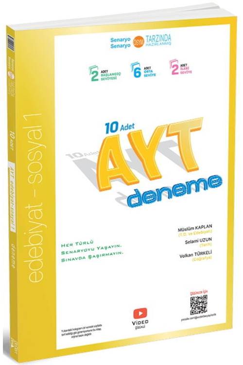 ÜçDörtBeş Yayınları AYT Edebiyat Sosyal 1 10 lu Deneme