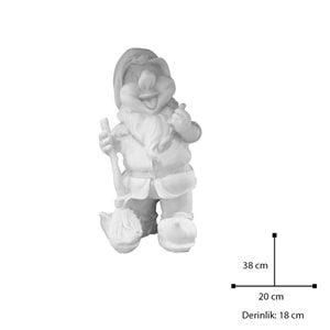 Polyester Obje Süpürgeli Cüce Şah-Hb451