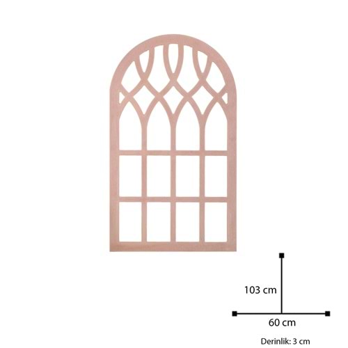 Ayna Çerçevesi Mdf Dekoratif Pencere 103x60cm