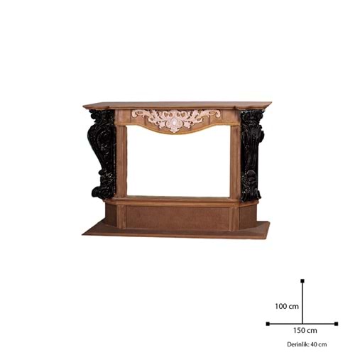 Şömine 150x40x100cm