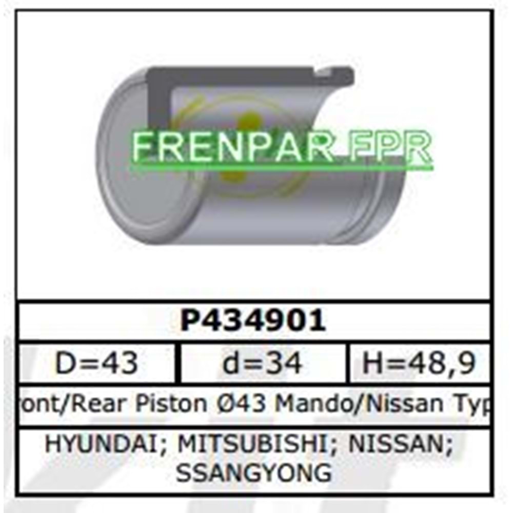 Fren Kaliper Pistonu Ön-Arka Honda, Hyundai, Kia