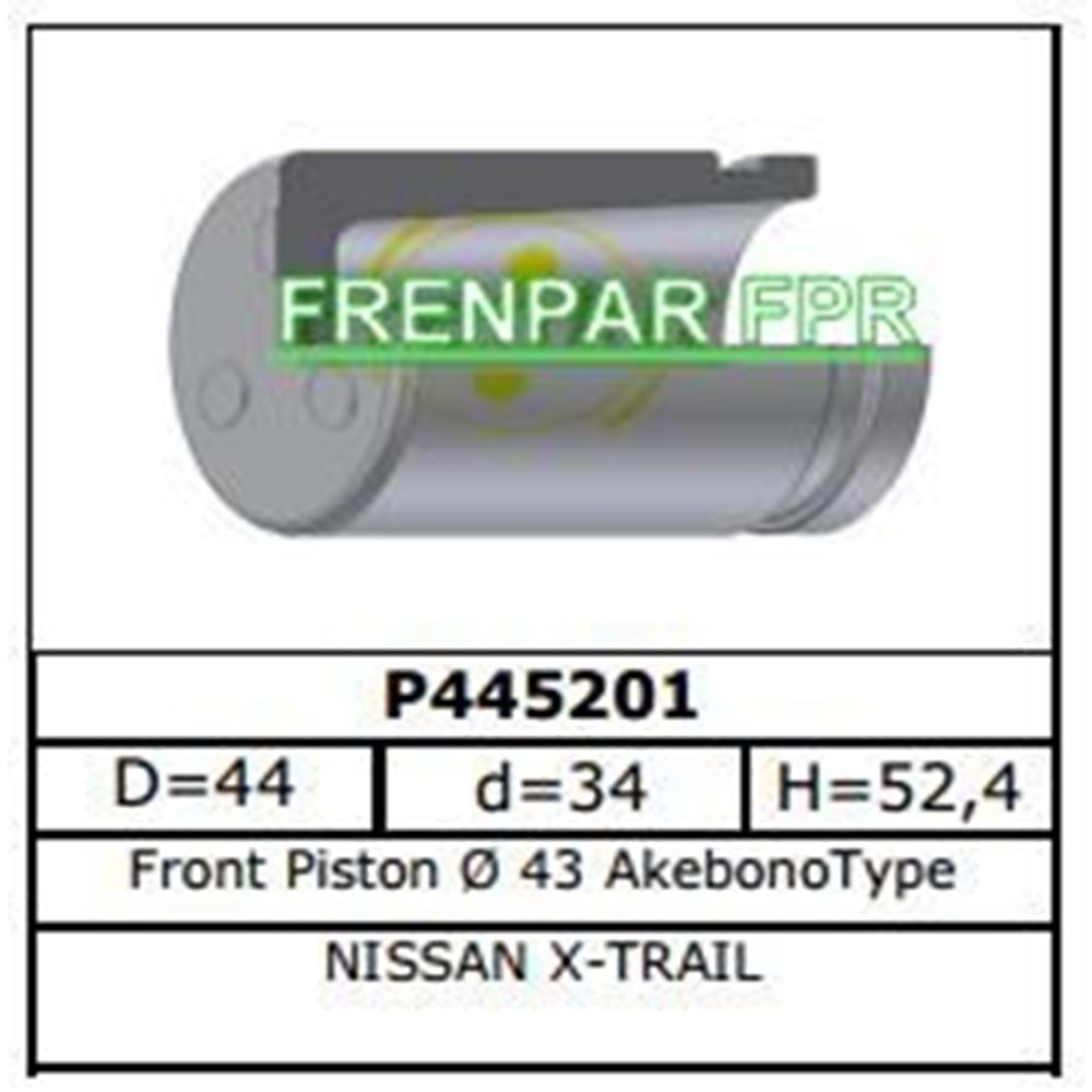 Fren Kaliper Pistonu Ön Nissan X-Trail