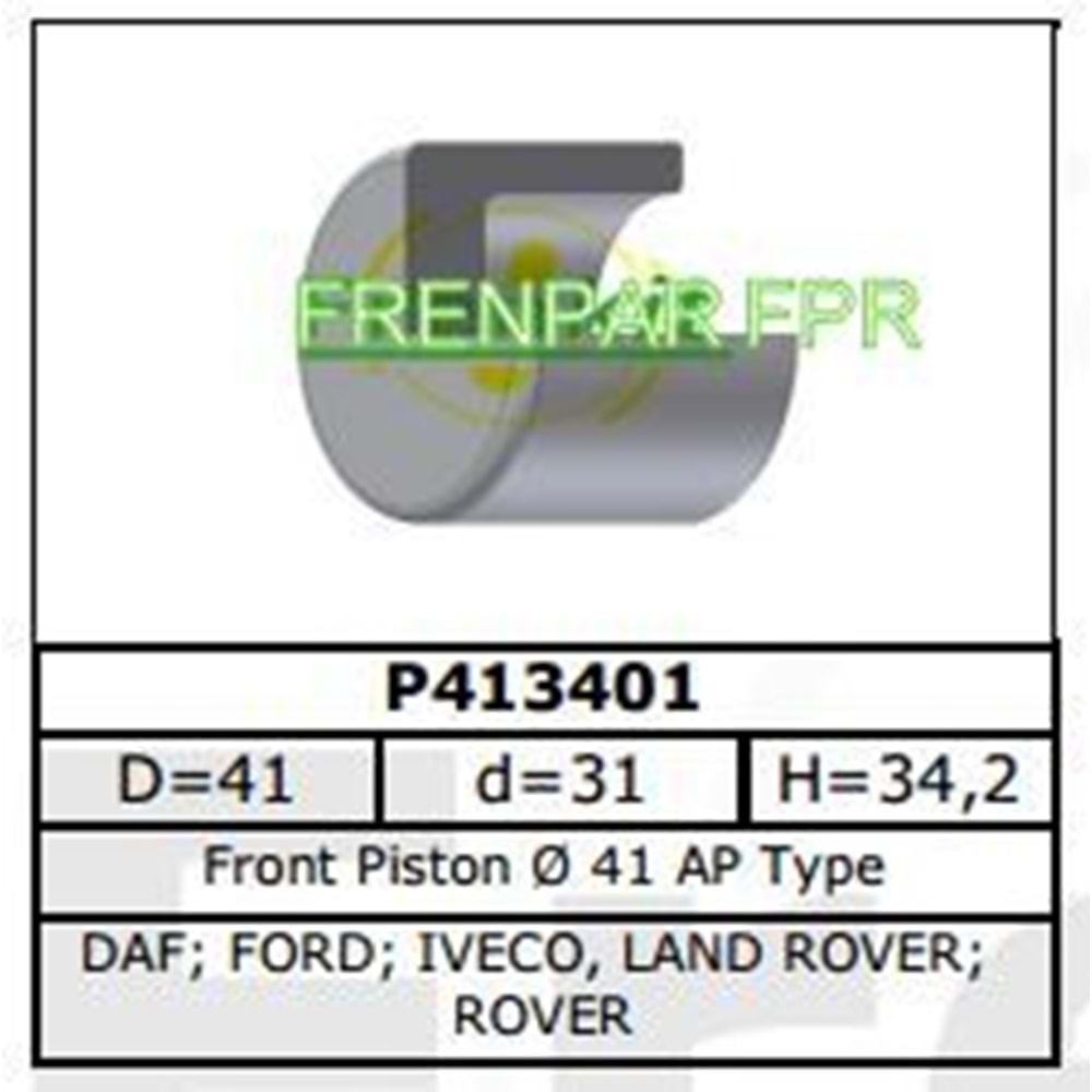 Fren Kaliper Pistonu Ön Ford, Iveco, Land Rover, Rover