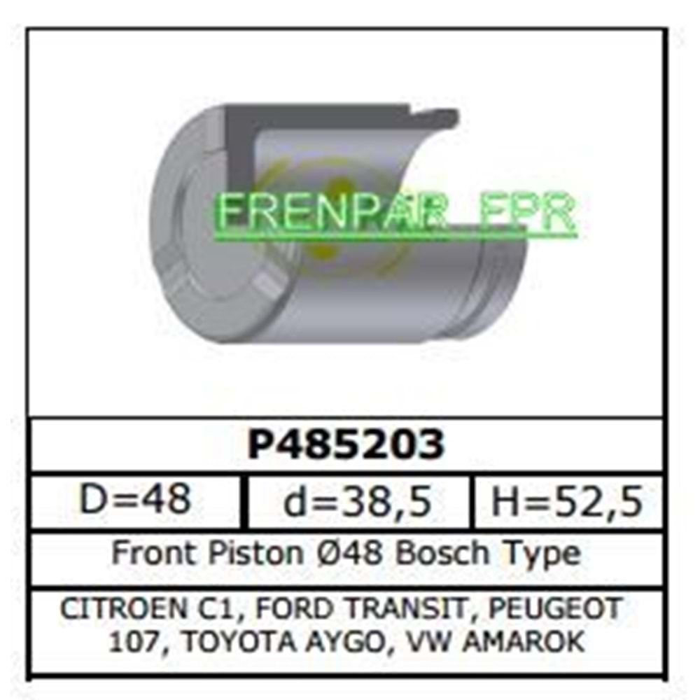 Fren Kaliper Pistonu Ön Citroen, Ford, Peugeot, Toyota, Vw