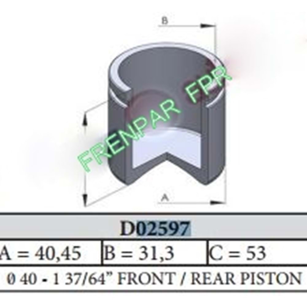 Fren Kaliper Pistonu Ön Citroen, Peugeot, Renault