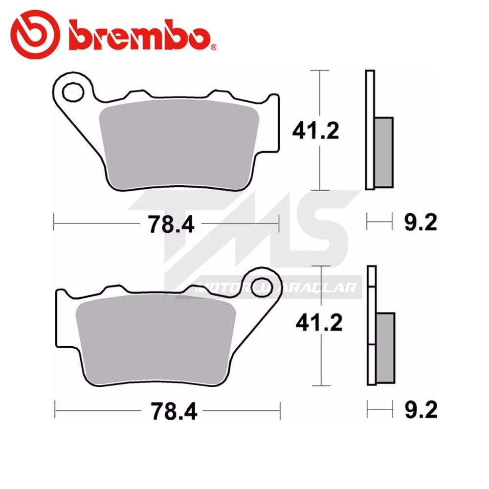 208 BREMBO GENUINE SİNTERLİ BALATA ARKA BMW F650 GS 0-12, F800 GS 08-20, F850 GS ADVENTURE 18-22