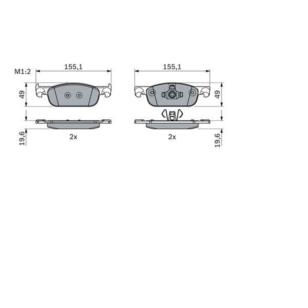 Disk Balata Renault Clio Sembol IV Ön - Bosch