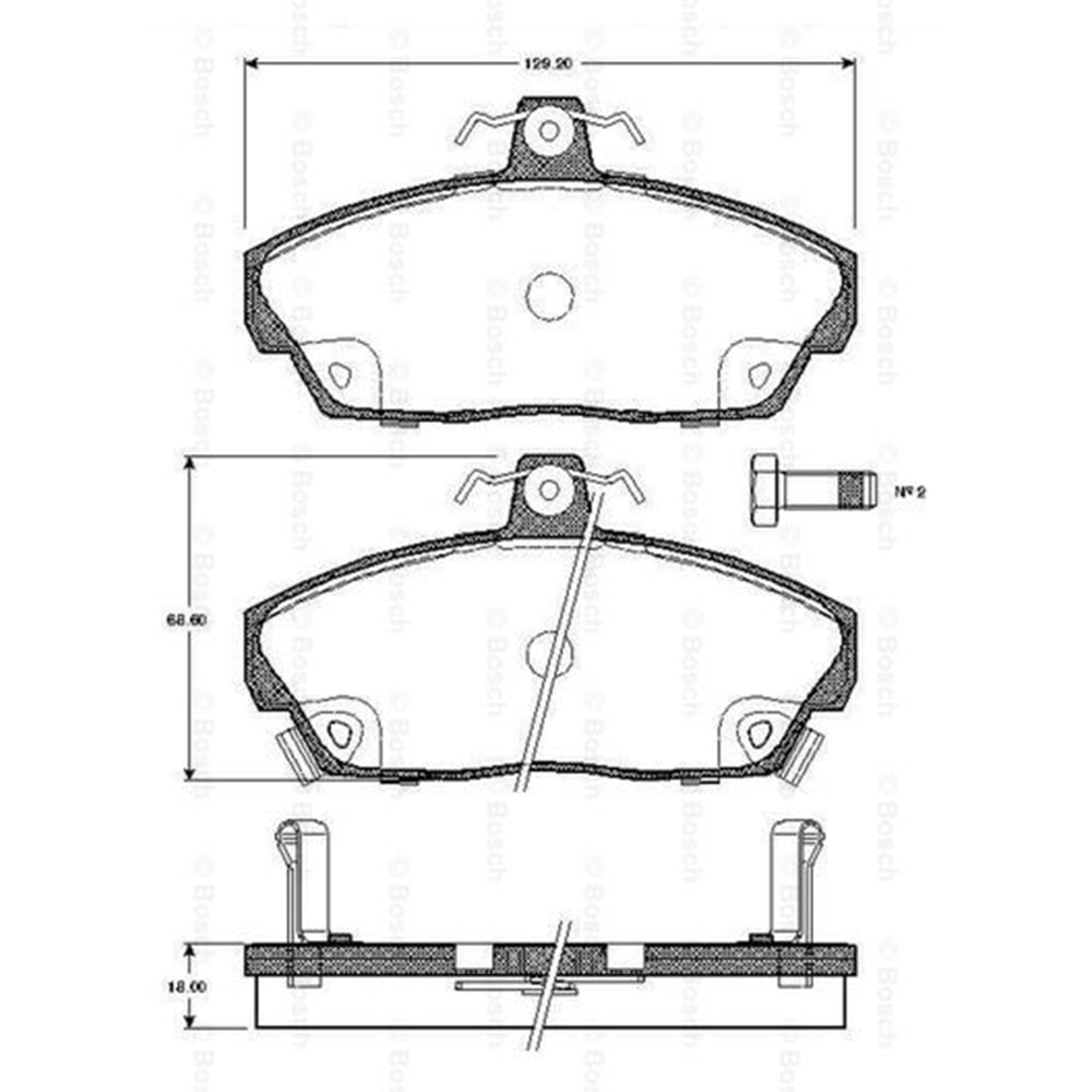 Disk Balata Honda Civic, Rover 200,Tata Telcoline, MG, GEZELLE Ön - Bosch