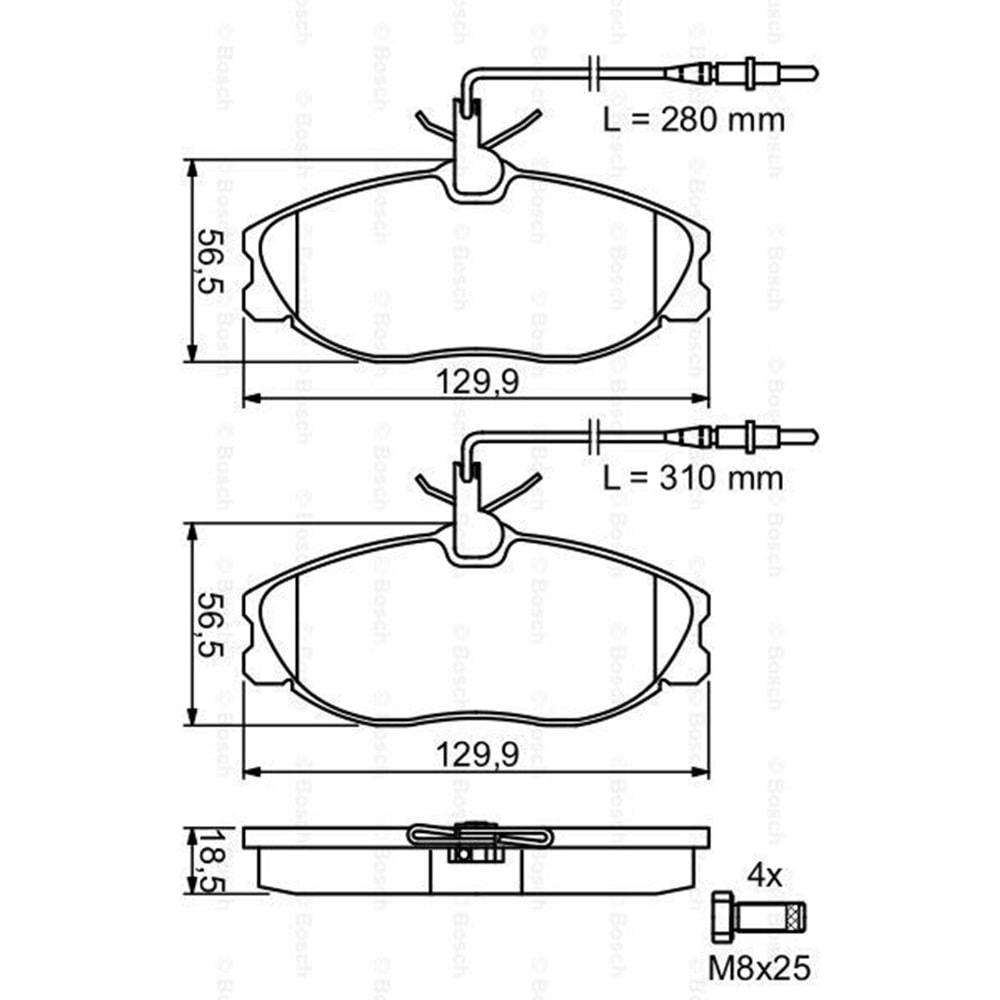 Disk Balata Peugeot 607, 406, Citroen X-Sara Ön - Bosch