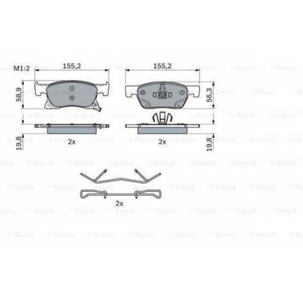 Disk Balata Opel Astra K 1.6 2015, 1.4 2015 Ön - Bosch