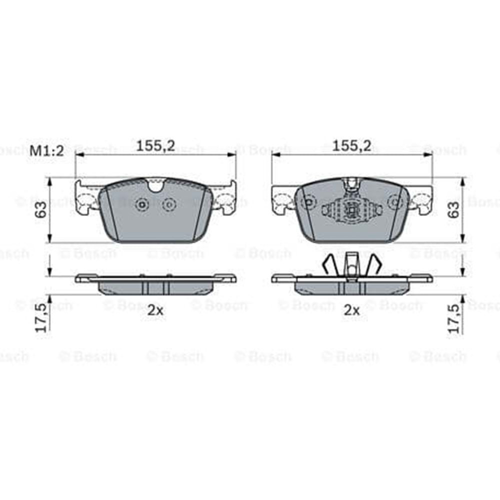 Disk Balata Volvo S90 II 16>, XC90 17>, T5, T6, D3, D4 Ön - Bosch