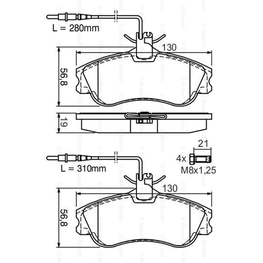 Disk Balata Peugeot Partner, 306, Citroen Berlingo Ön - Bosch