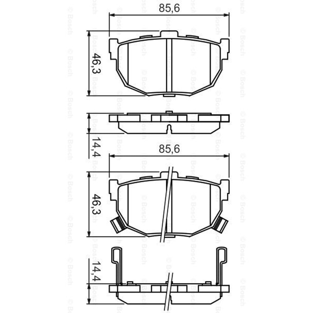 Disk Balata Hyundai ELantra, Kia Cerato Arka - Bosch