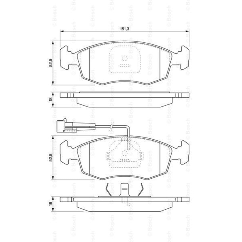 Disk Balata Fiat Albea, Doblo, GrandE Punto Ön - Bosch