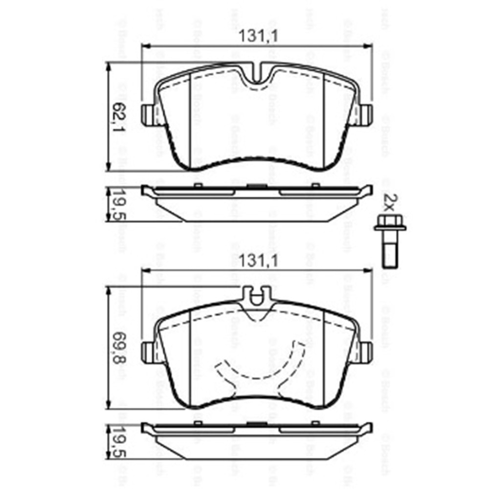 Disk Balata Mercedes SLK, CLK, C Serisi Ön - Bosch