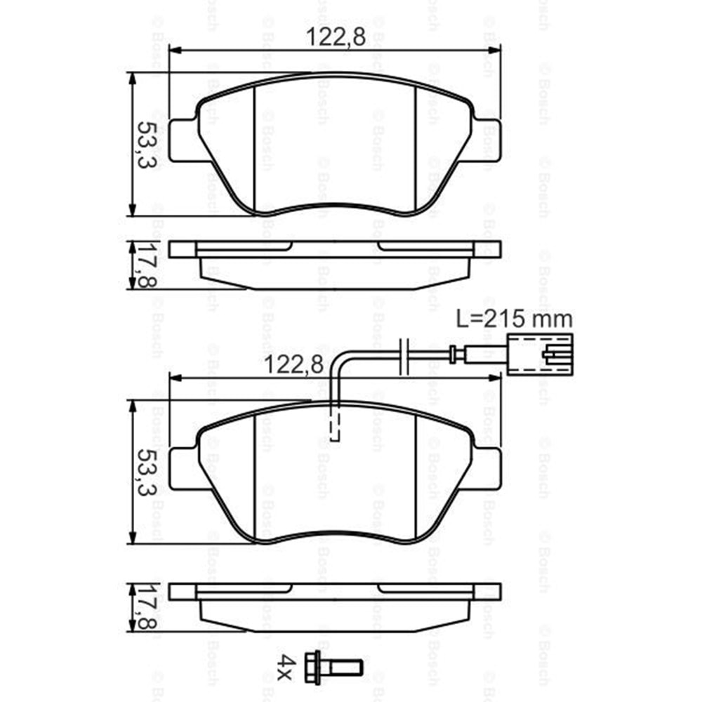 Disk Balata Fiat Stilo, Doblo, Albea, Opel Corsa Ön - Bosch