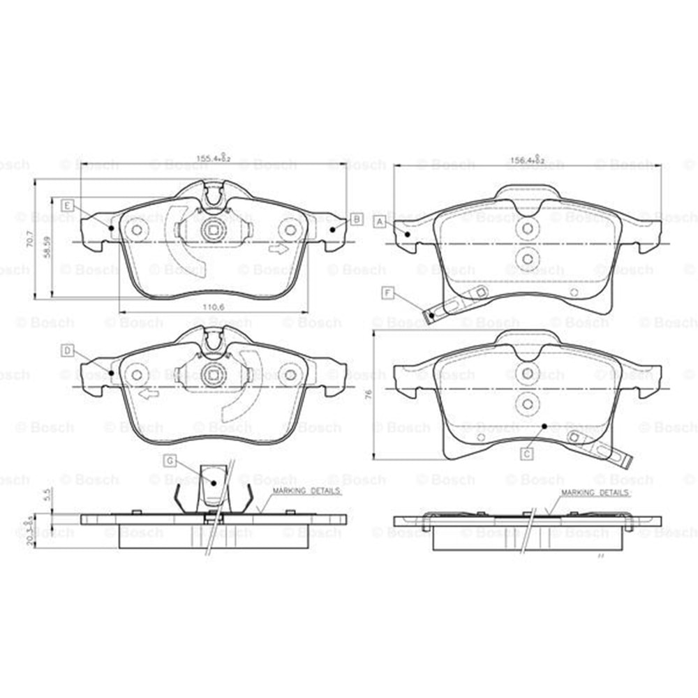 Disk Balata Opel Corsa C, Combo, Astra H Ön - Bosch