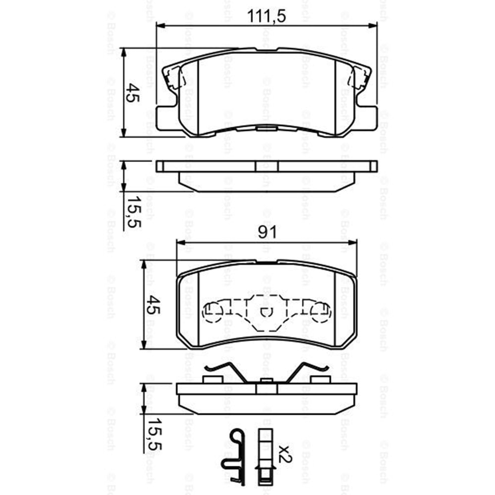 Disk Balata Mitsubishi Pajero, Citroen C-CrossER, Peugeot 4008, Jeep Arka - Bosch