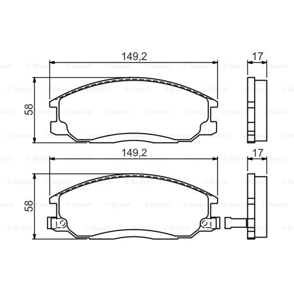 Disk Balata Hyundai Santa Fe, Starex, Ssangyong Actyon Ön - Bosch