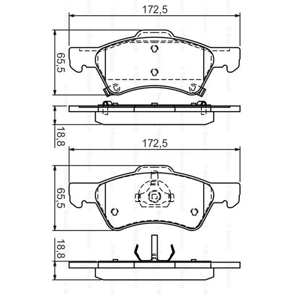 Disk Balata Dodge Caravan, Chrysler Voyoger IV Ön - Bosch