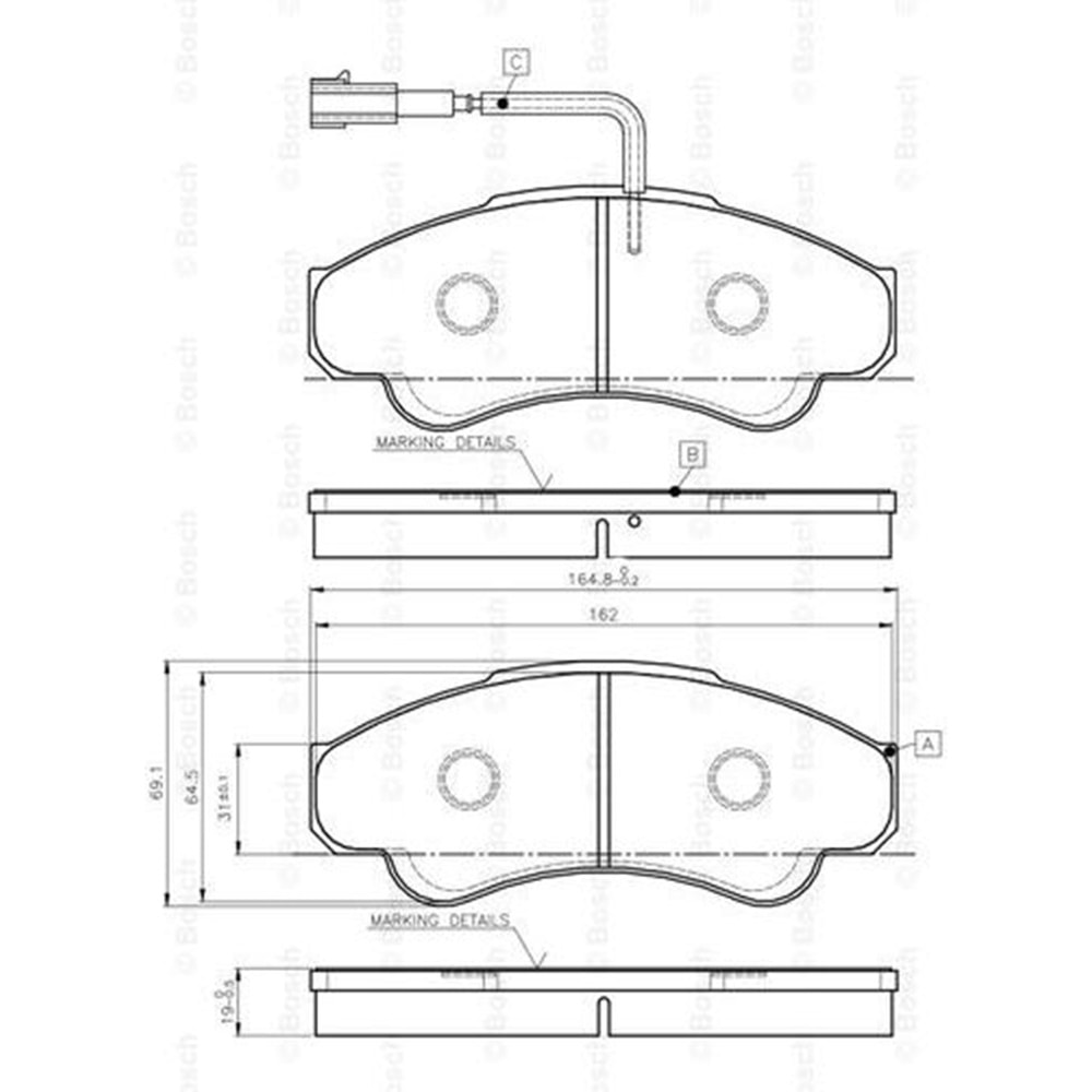 Disk Balata Peugeot Boxer 2.8 HDİ, Fiat Ducato, Citroen Jumper Ön - Bosch