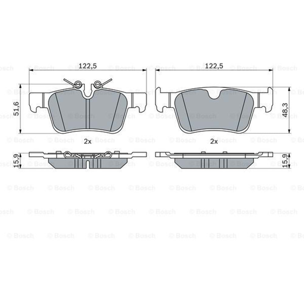 Disk Balata Volvo S90 II 16>, XC90 17>, T5, T6, D3, D4 Arka - Bosch