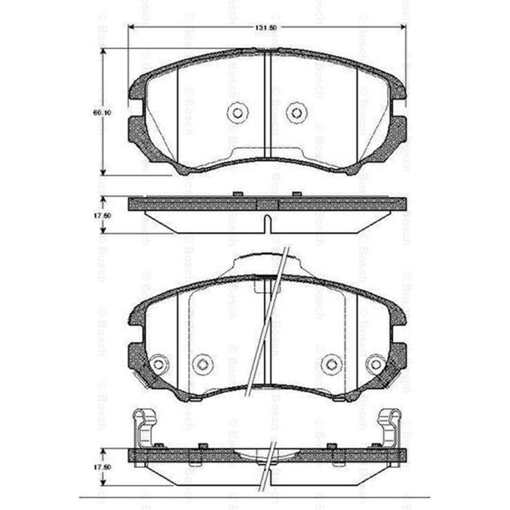 Disk Balata Hyundai Sonata IV, Kia Sportage II Ön - Bosch