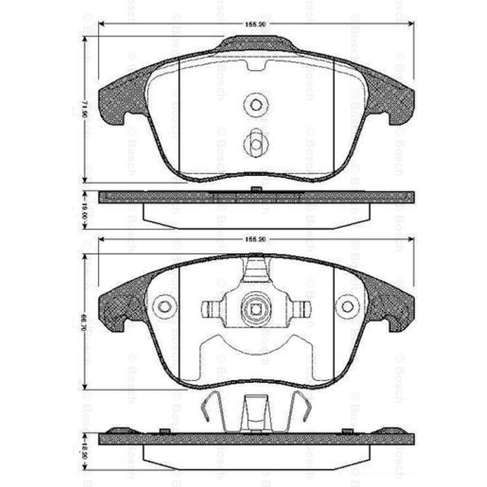 Disk Balata Peugeot 208, 308, 3008, Citroen C4 PİCASSO Ön - Bosch